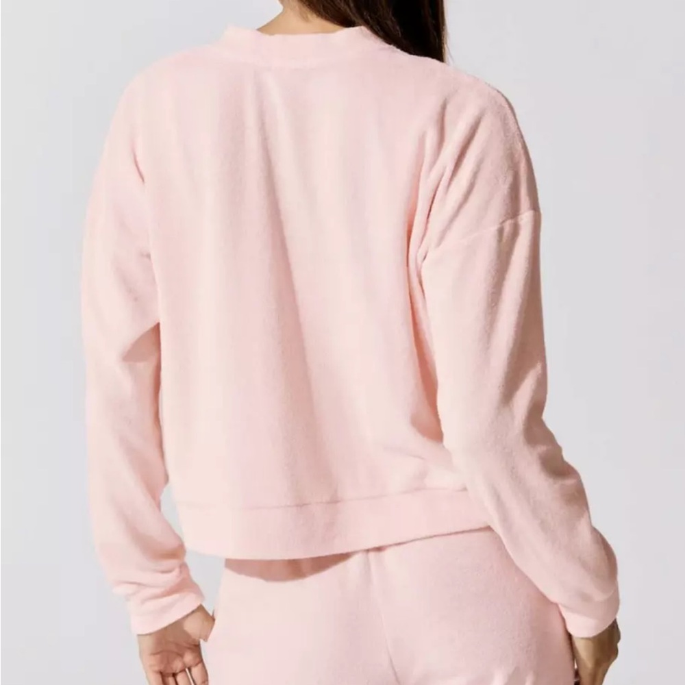 Madewell Donni NWT Luxe Terry Henley Sweatpants And Sweatshirt SET Pink- LARGE - Picture 5 of 8